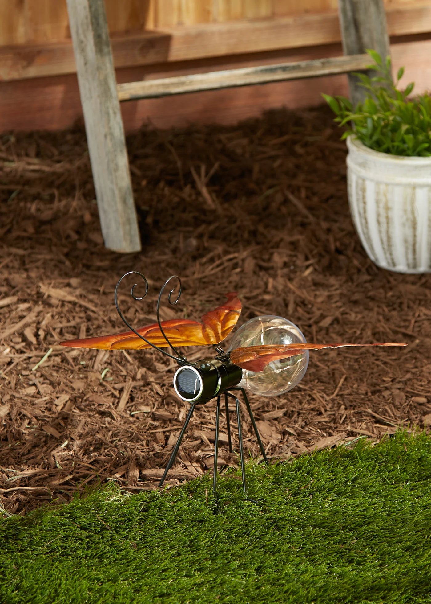 Solar Butterfly Glow Bug Figurine