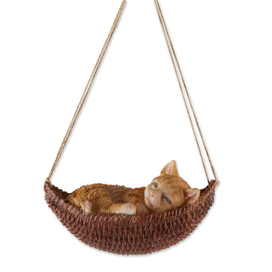 Napping Cat on Hammock Hanging Decoration