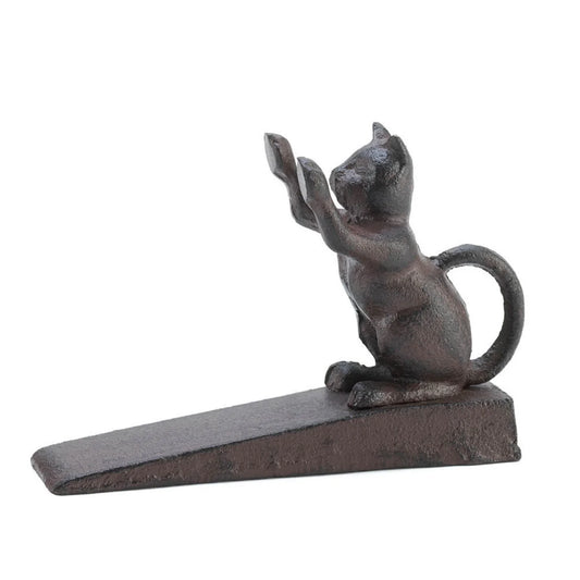 Cast Iron Kitty Cat Scratching Door Stop