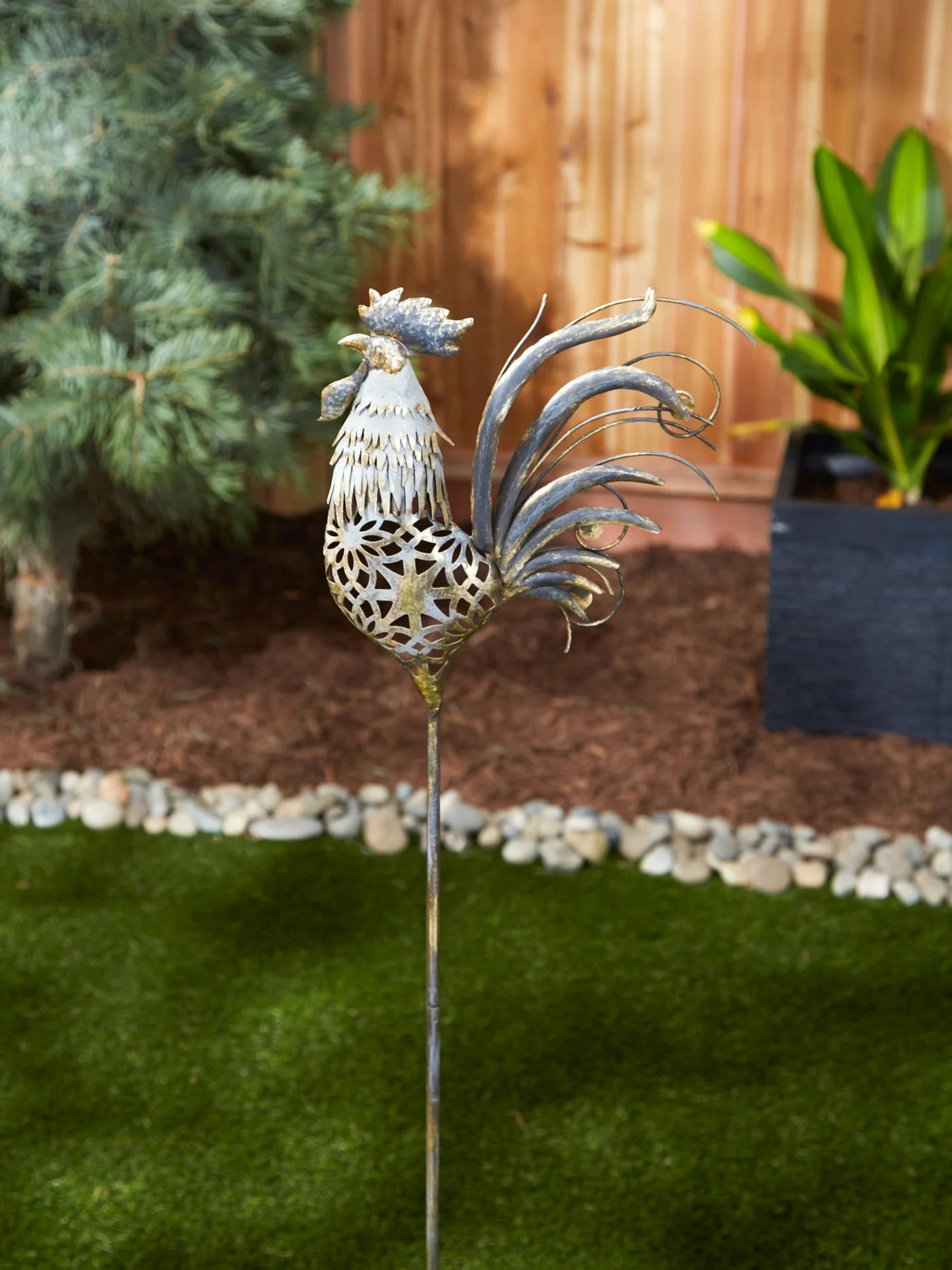 Iron Chicken Garden Stake