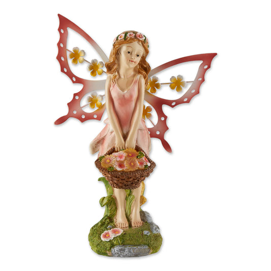 Pink Fairy Garden Solar Figurine