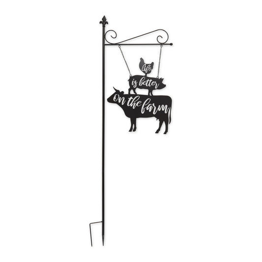 Iron "Life is Better on the Farm" Garden Stake