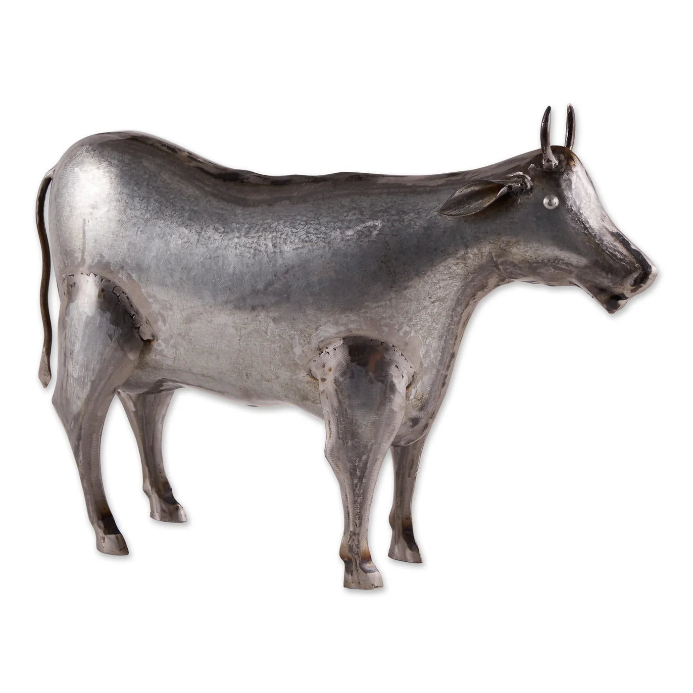 Iron Galvanized Cow Sculpture