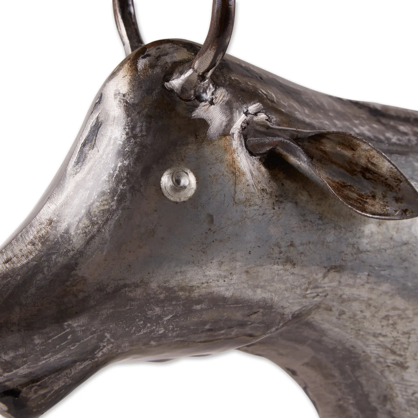 Iron Galvanized Cow Sculpture