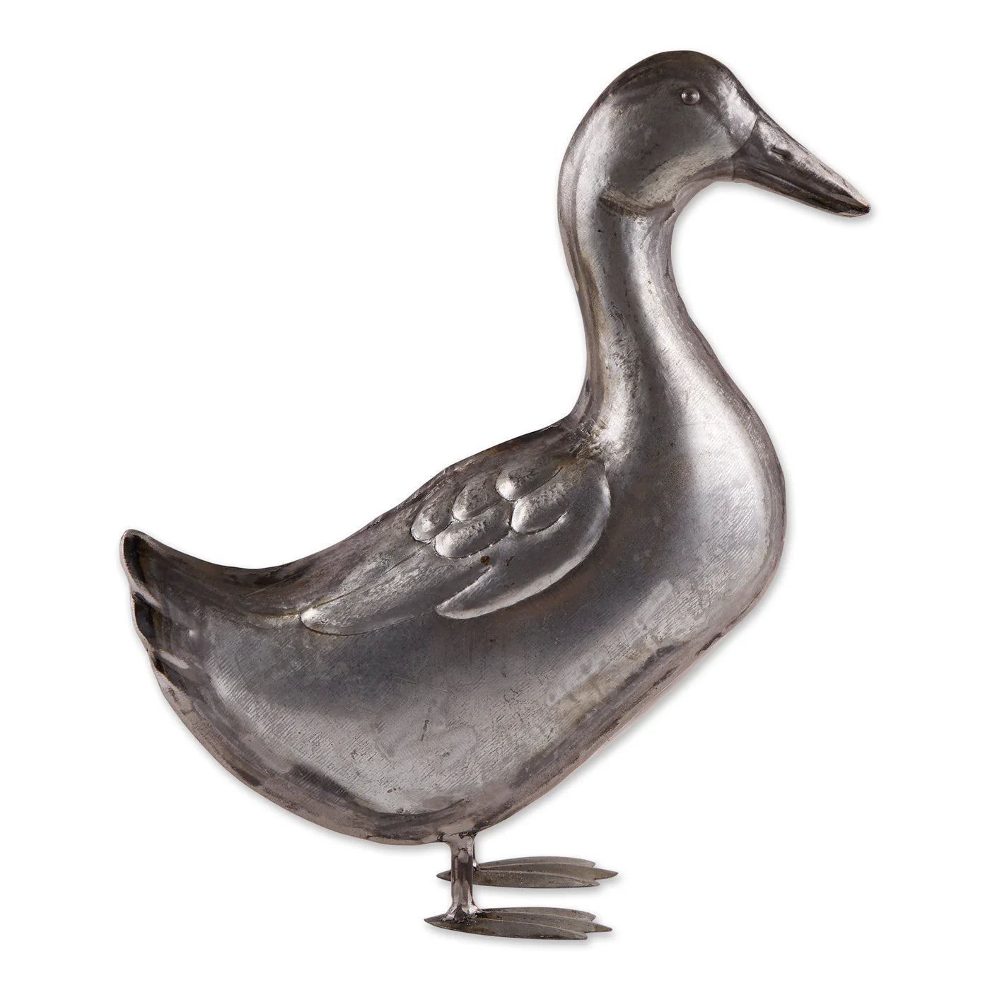 Iron Galvanized Duck Sculpture