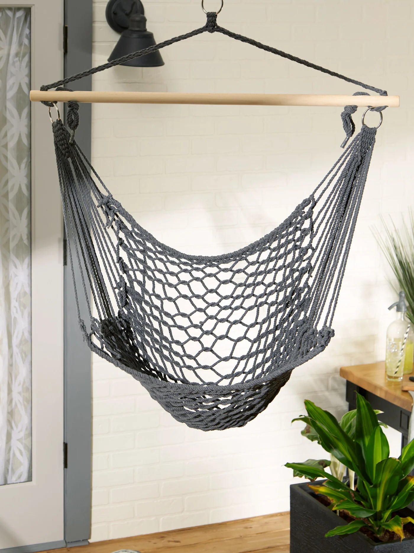 Gray Cotton Hammock Chair