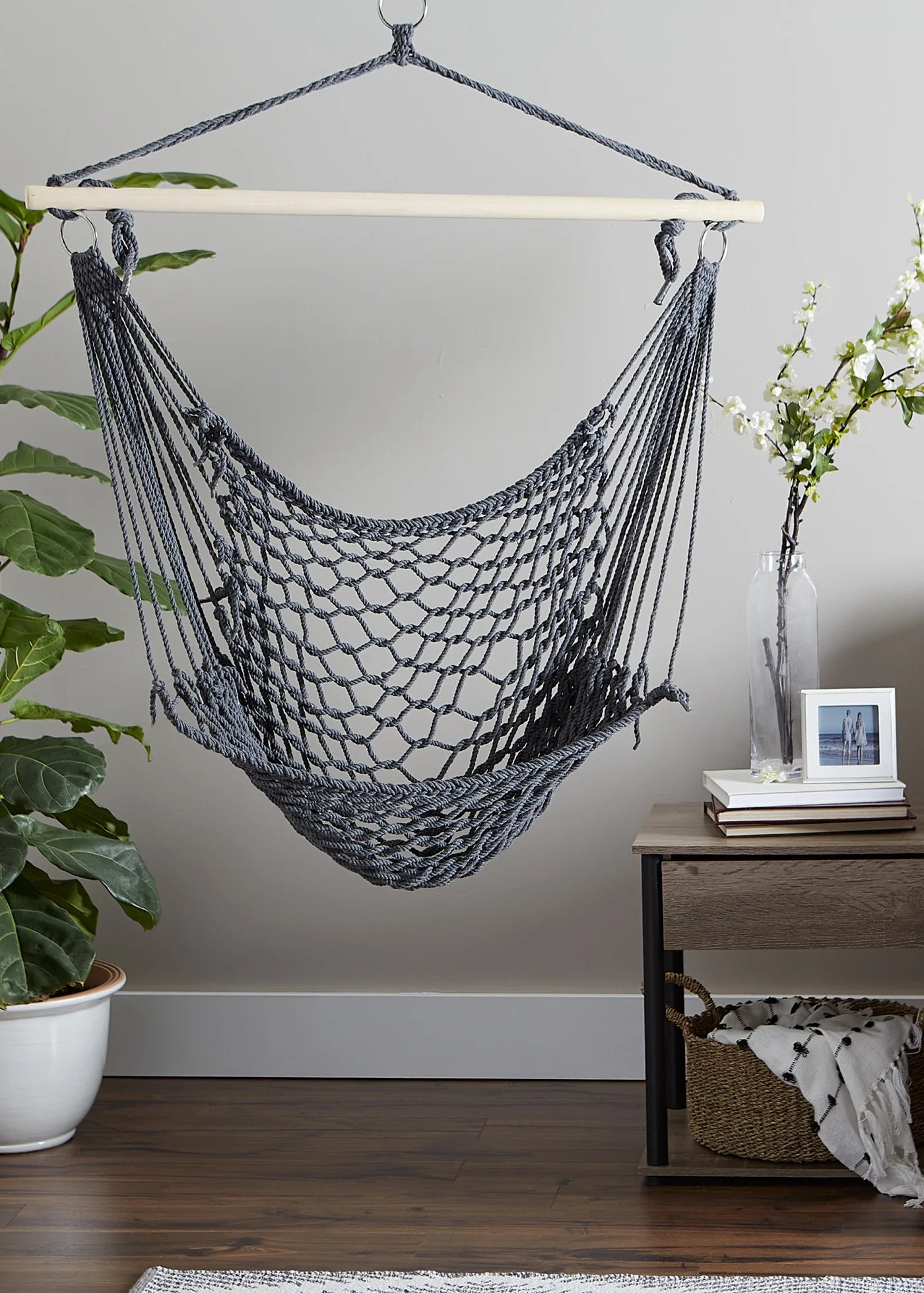 Gray Cotton Hammock Chair