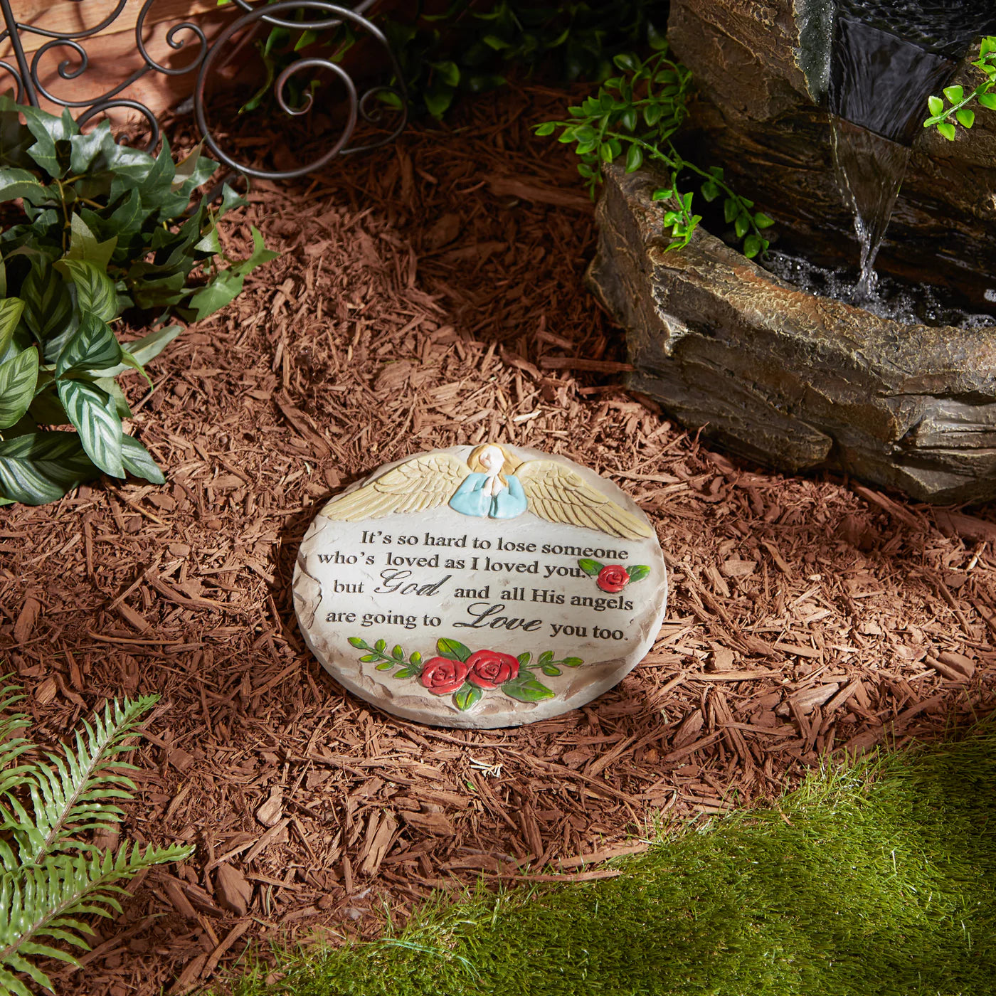 Cement "Hard to Lose Someone Who's Loved" Memorial Stepping Stone