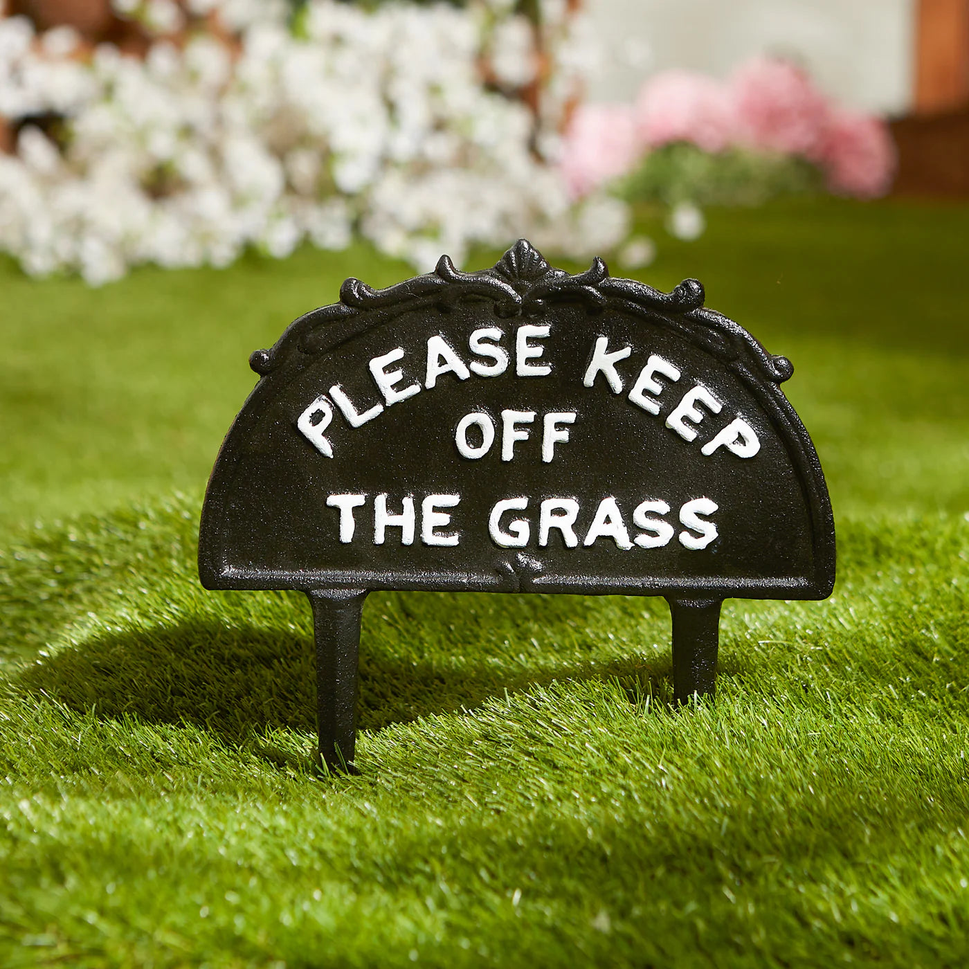 Iron "Please Keep Off the Grass" Garden Stake Sign