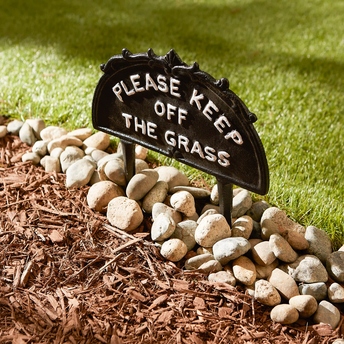 Iron "Please Keep Off the Grass" Garden Stake Sign