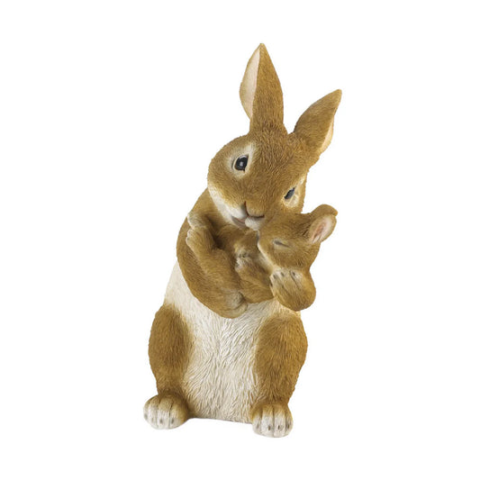 Mom and Baby Rabbit Garden Figurine