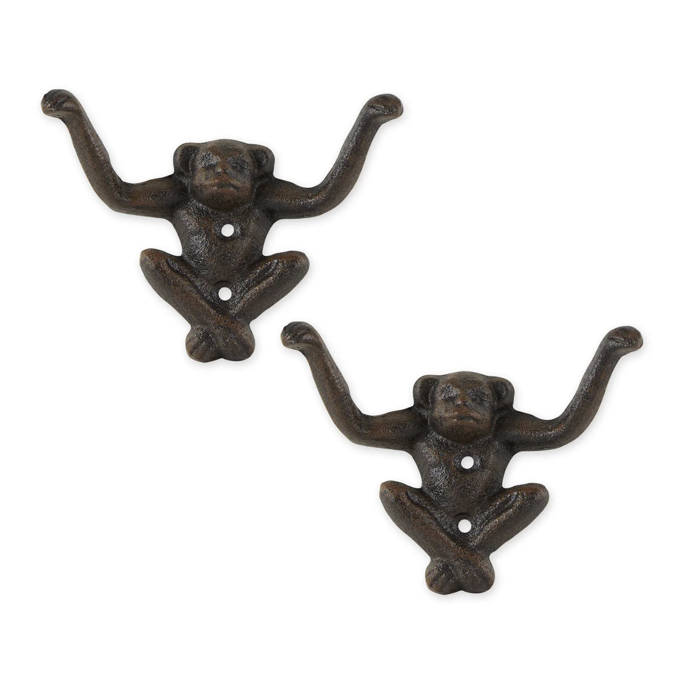 Cast Iron Monkey Wall Hooks Set of Two