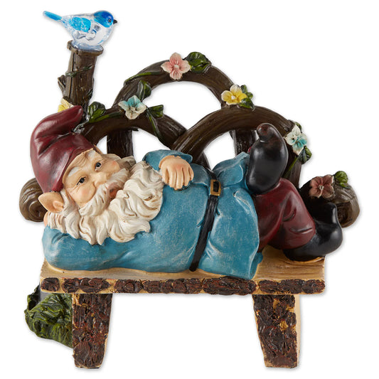 Afternoon Napping Gnome Solar Statue