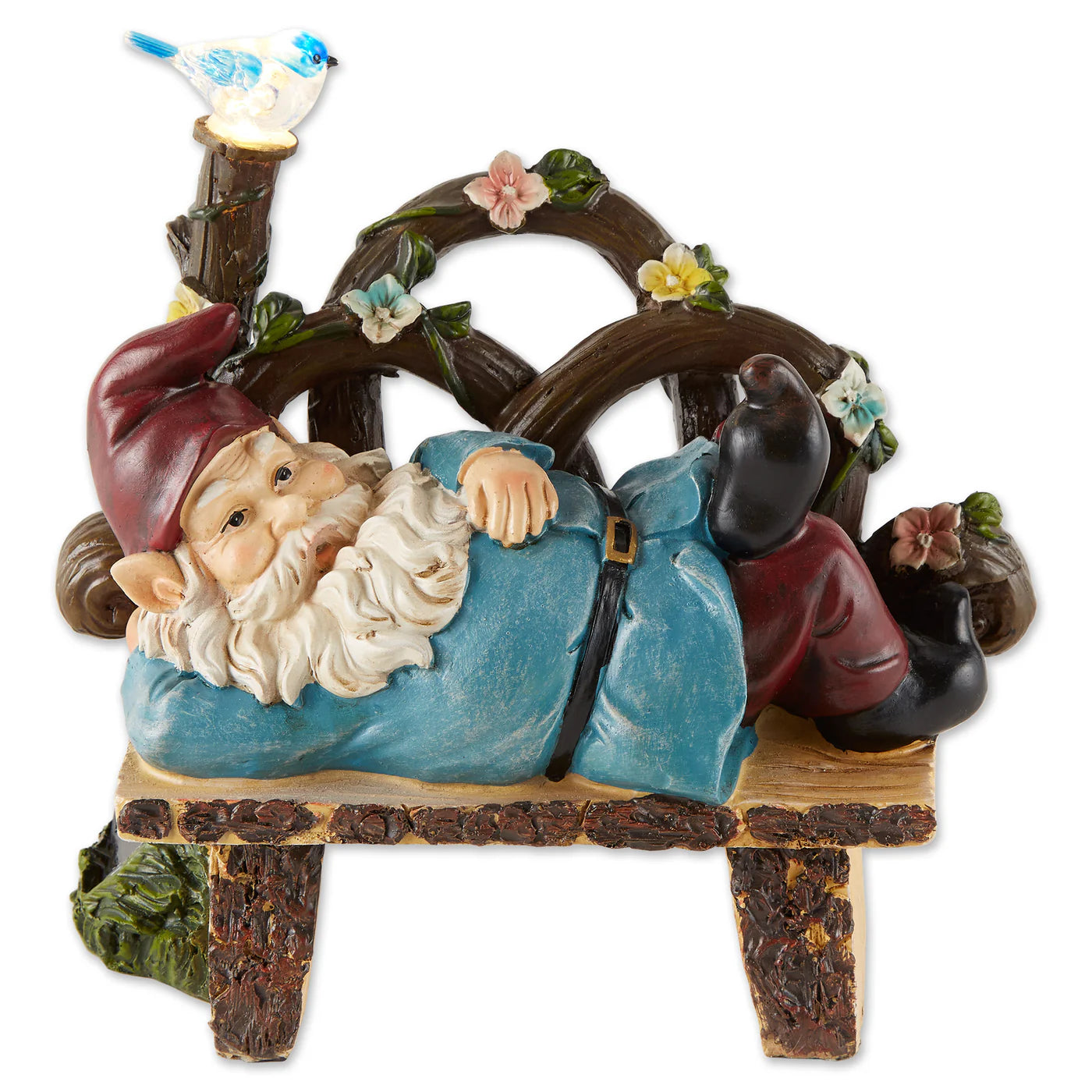 Afternoon Napping Gnome Solar Statue