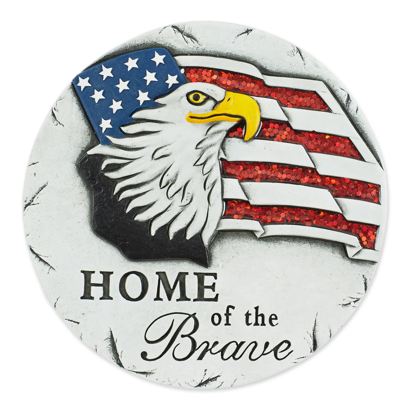 Cement "Home of the Brave" Bald Eagle Stepping Stone