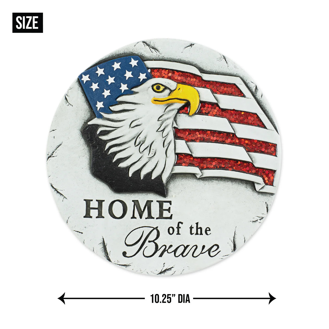 Cement "Home of the Brave" Bald Eagle Stepping Stone