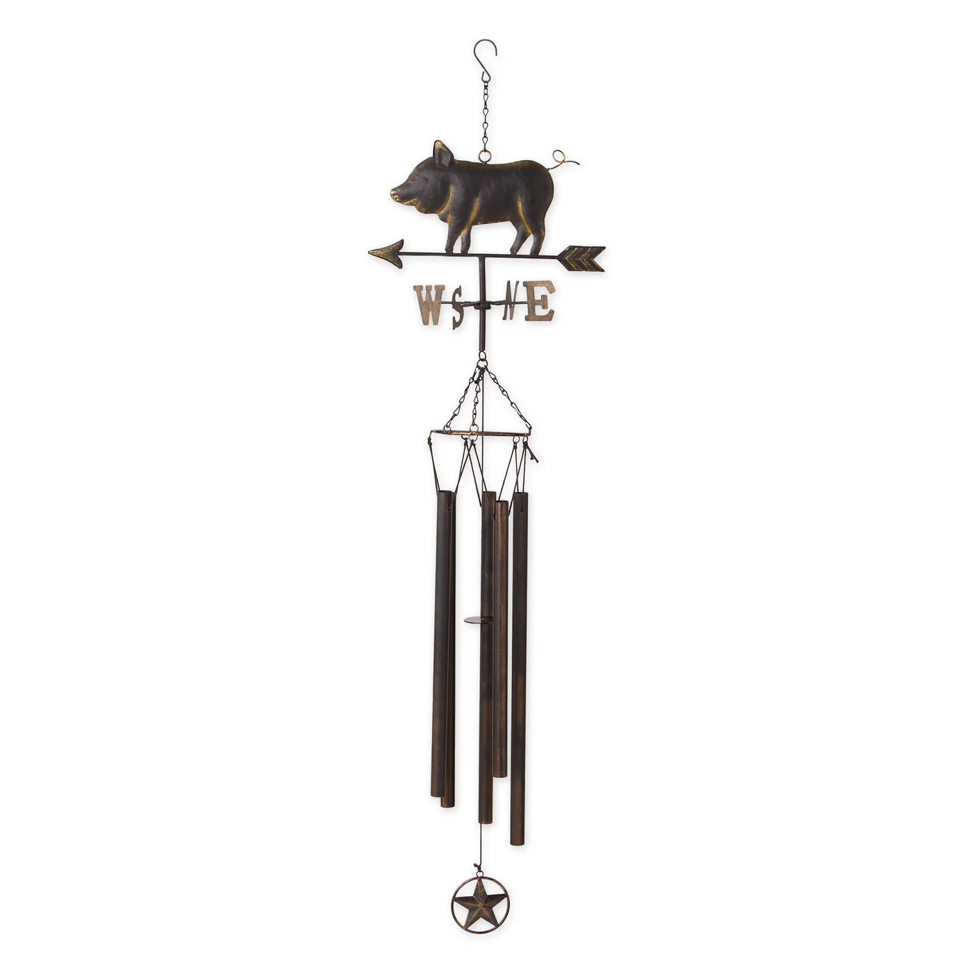 Iron Pig Weathervane Wind Chime