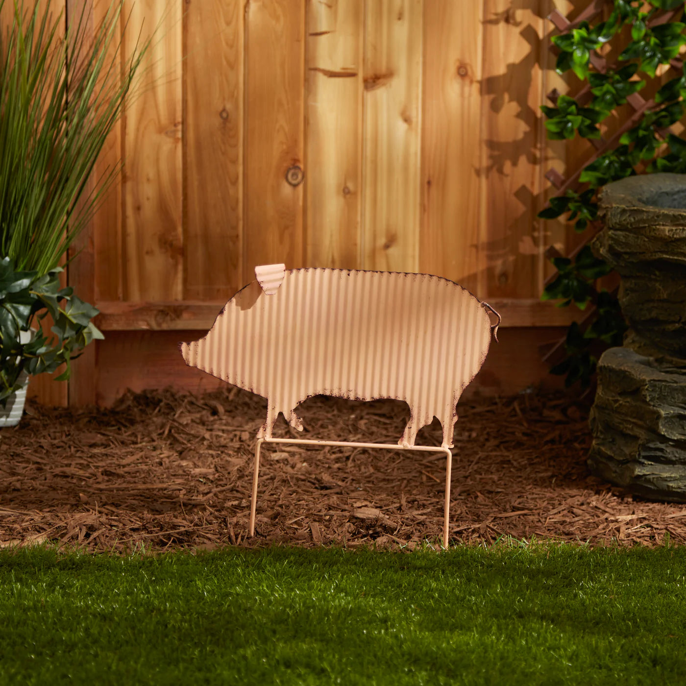 Iron Pig Garden Stake