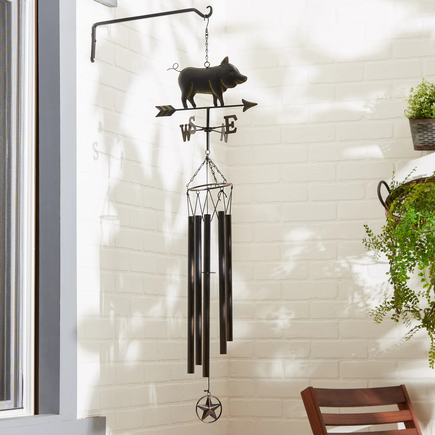 Iron Pig Weathervane Wind Chime