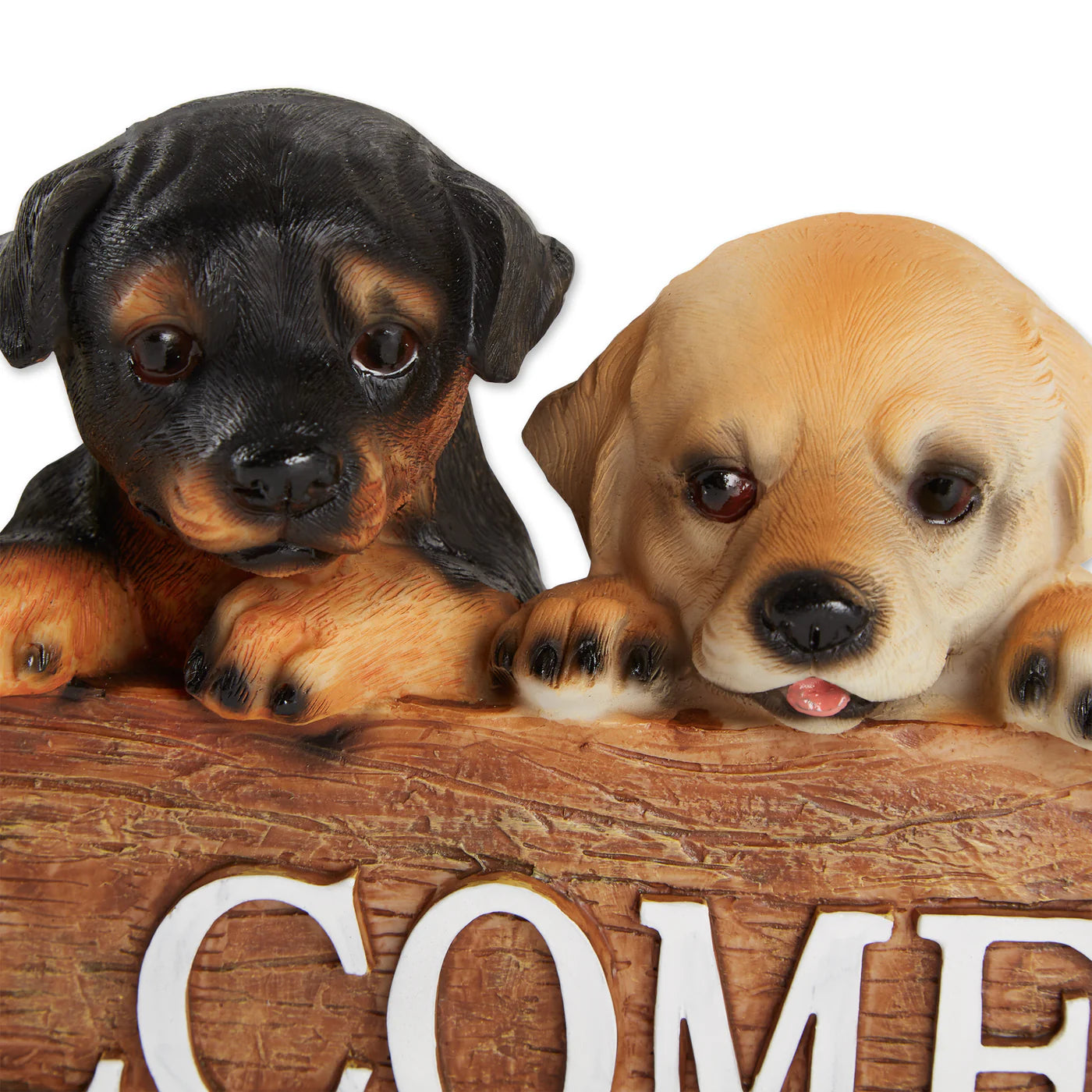 Puppy "Welcome" Sign Garden Figurine