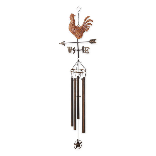 Copper Rooster Weathervane Wind Chime