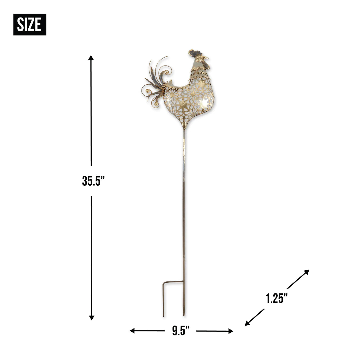 Iron Rooster Garden Stake