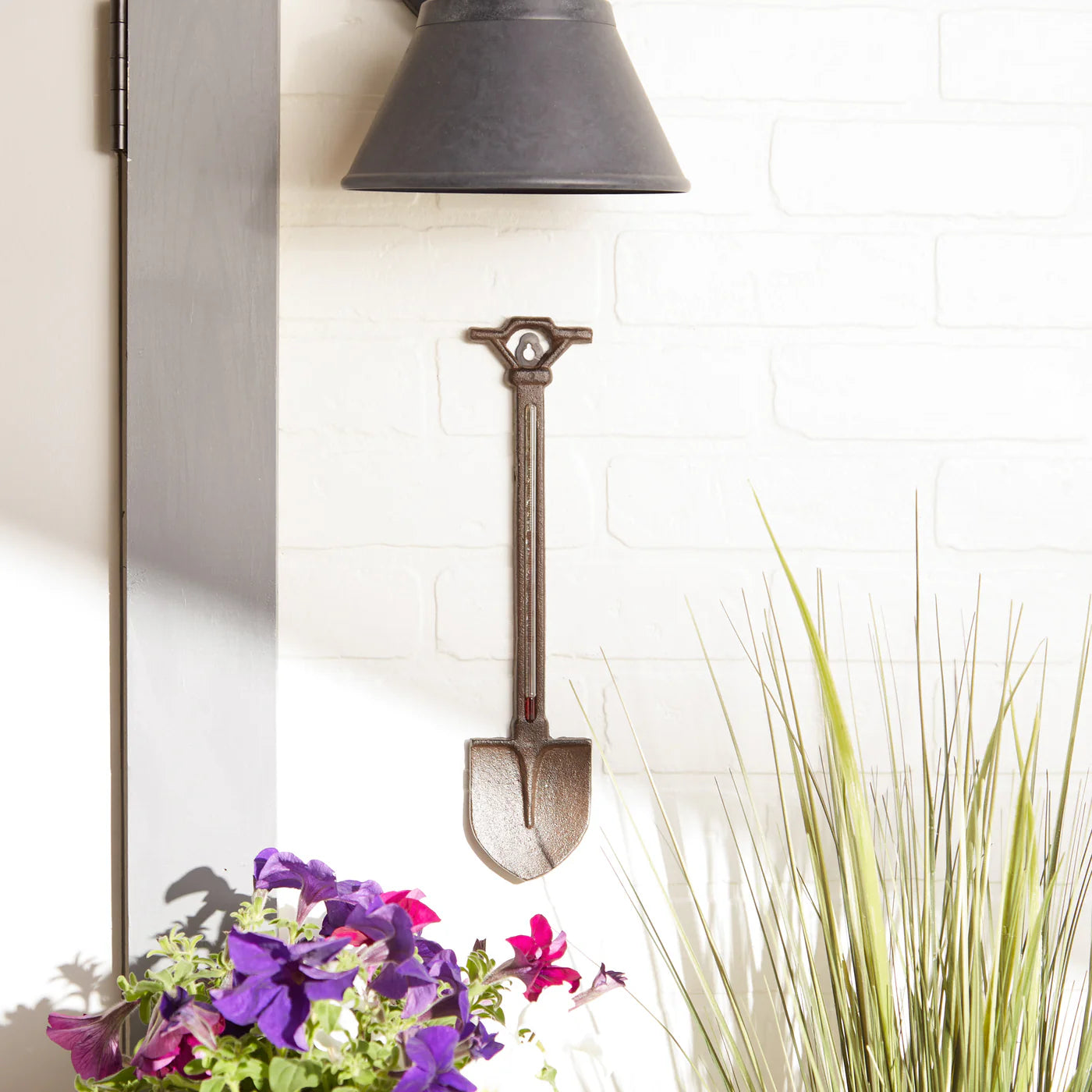 Garden Shovel Cast Iron Wall Thermometer