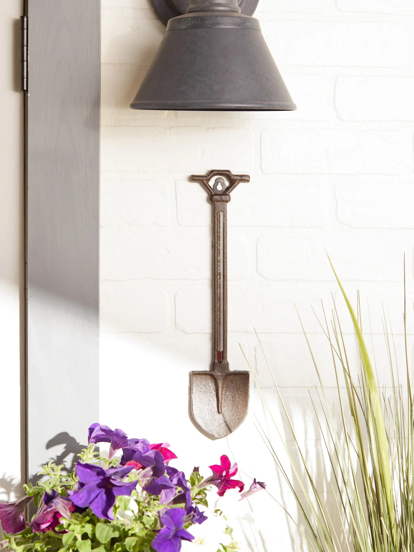 Garden Shovel Cast Iron Wall Thermometer