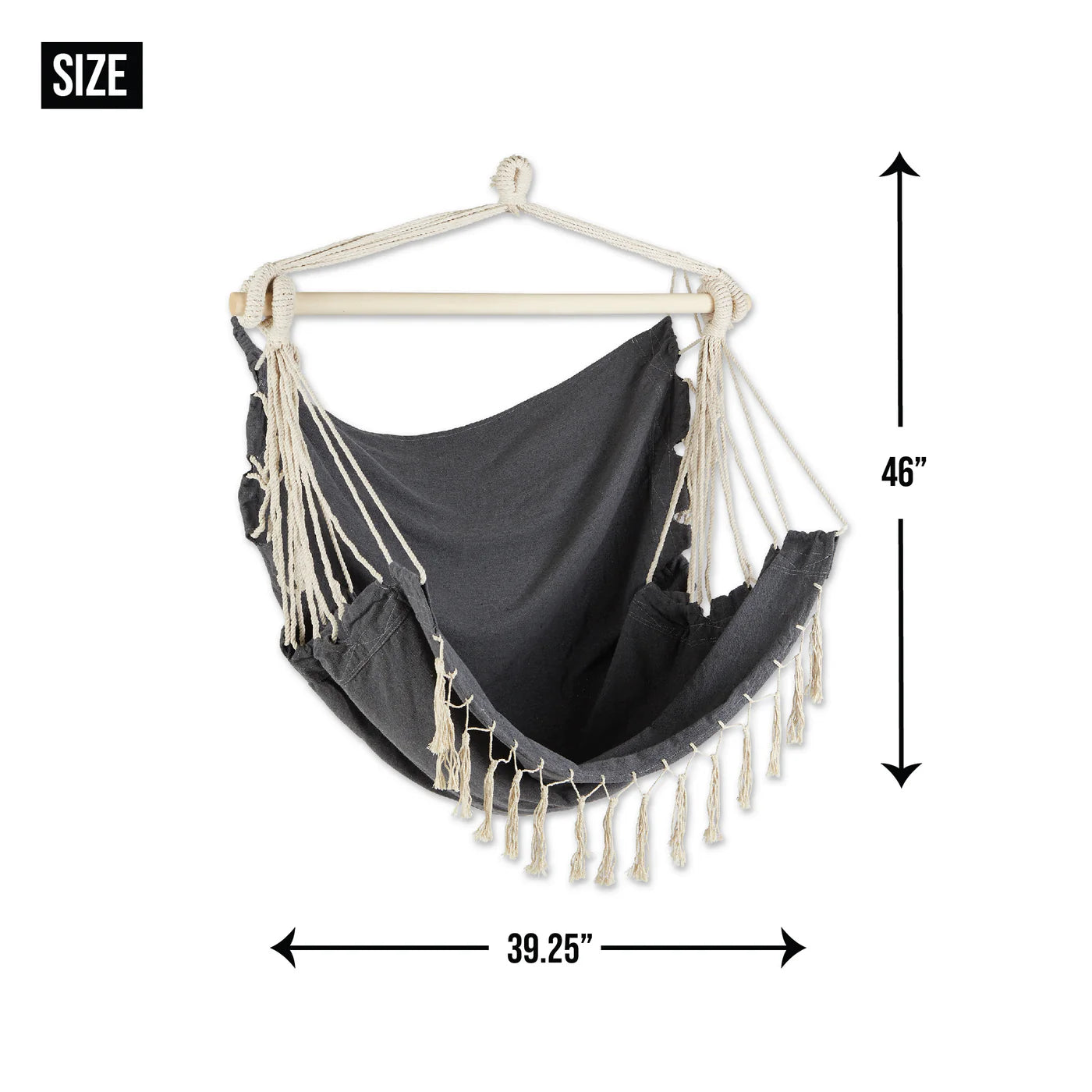 Summer Stripe Hammock Chair with Fringe Trim