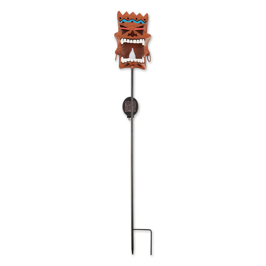 Iron Tiki-Kapakapa Solar Garden Stake