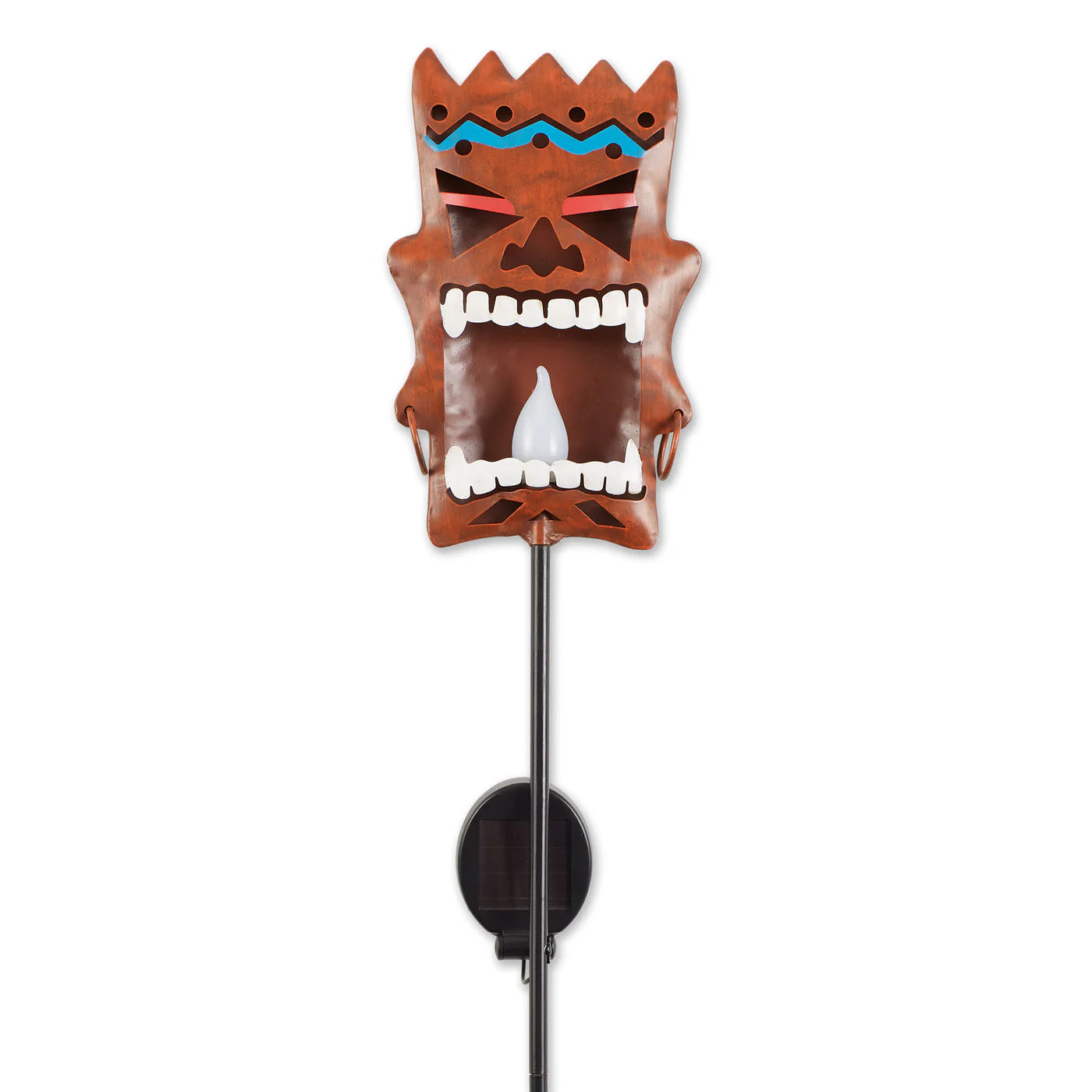 Iron Tiki-Kapakapa Solar Garden Stake