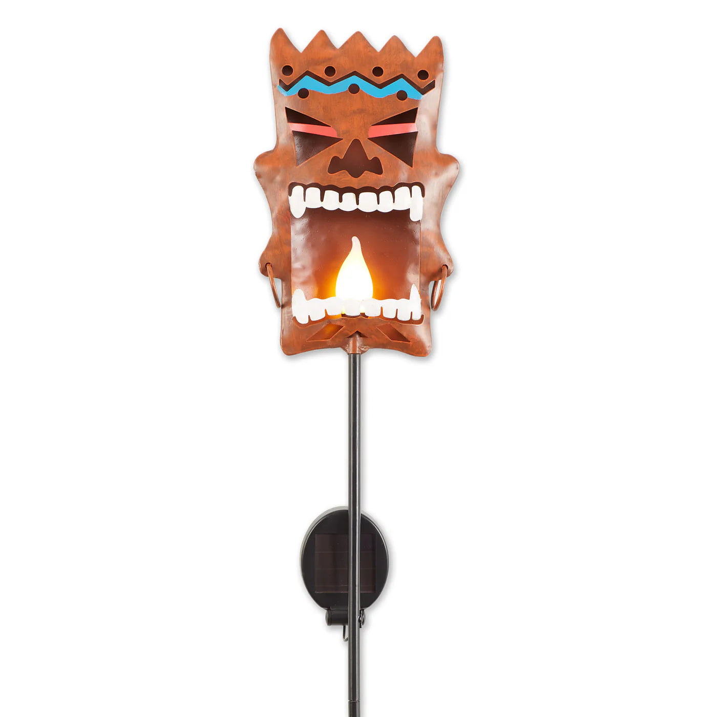 Iron Tiki-Kapakapa Solar Garden Stake