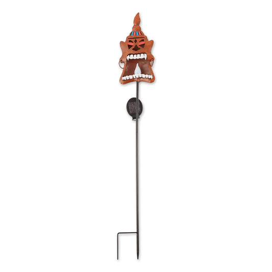 Iron Tiki-Tohua Solar Garden Stake