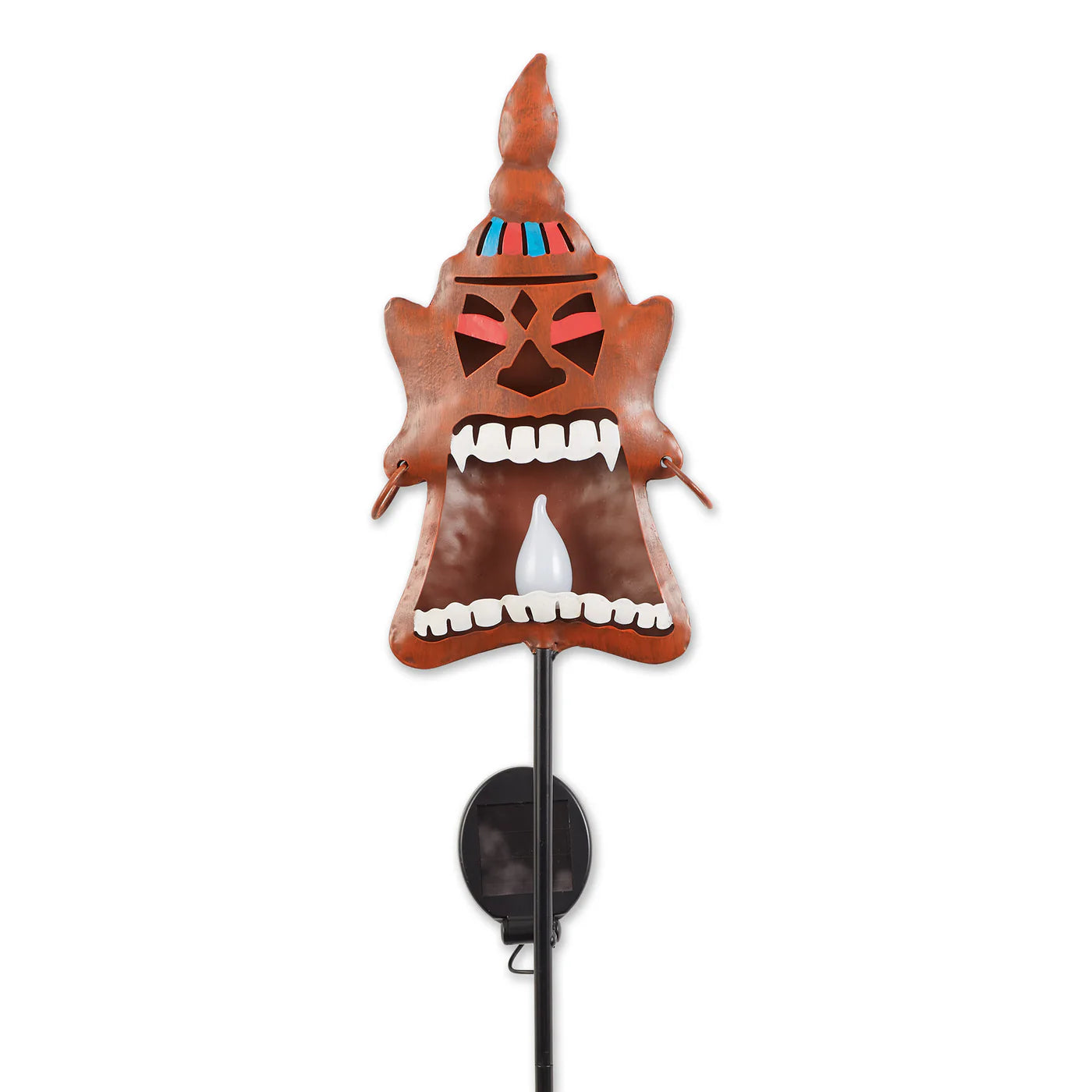 Iron Tiki-Tohua Solar Garden Stake