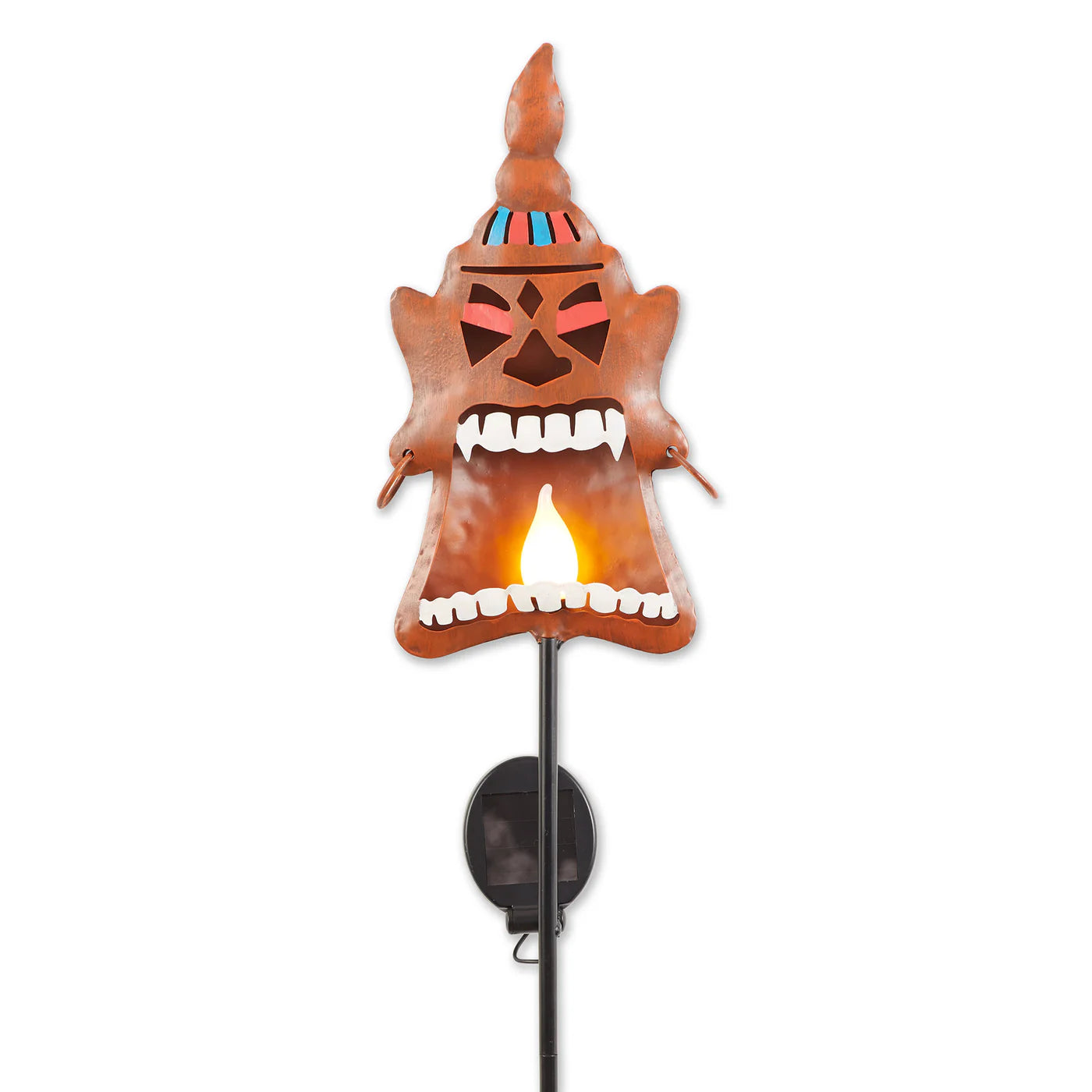 Iron Tiki-Tohua Solar Garden Stake