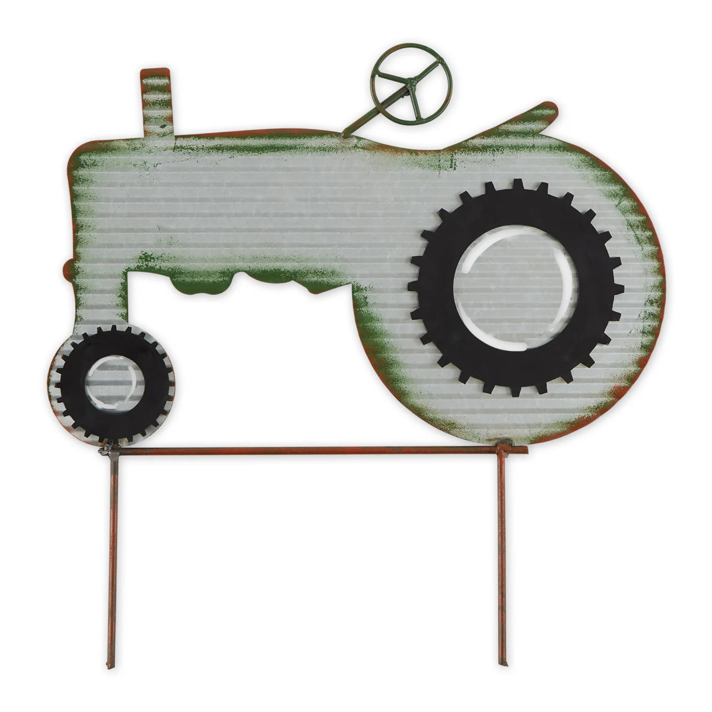 Iron Tractor Garden Stake