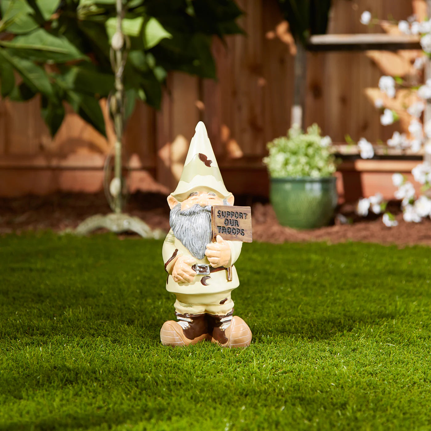 "Support Our Troops" Gnome Garden Figurine