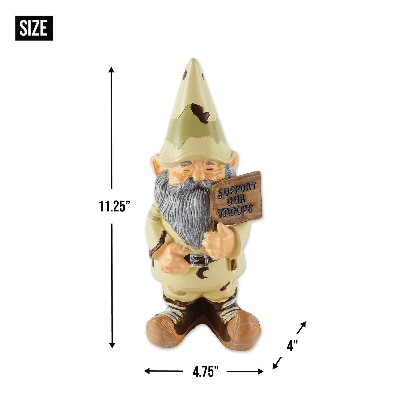 "Support Our Troops" Gnome Garden Figurine