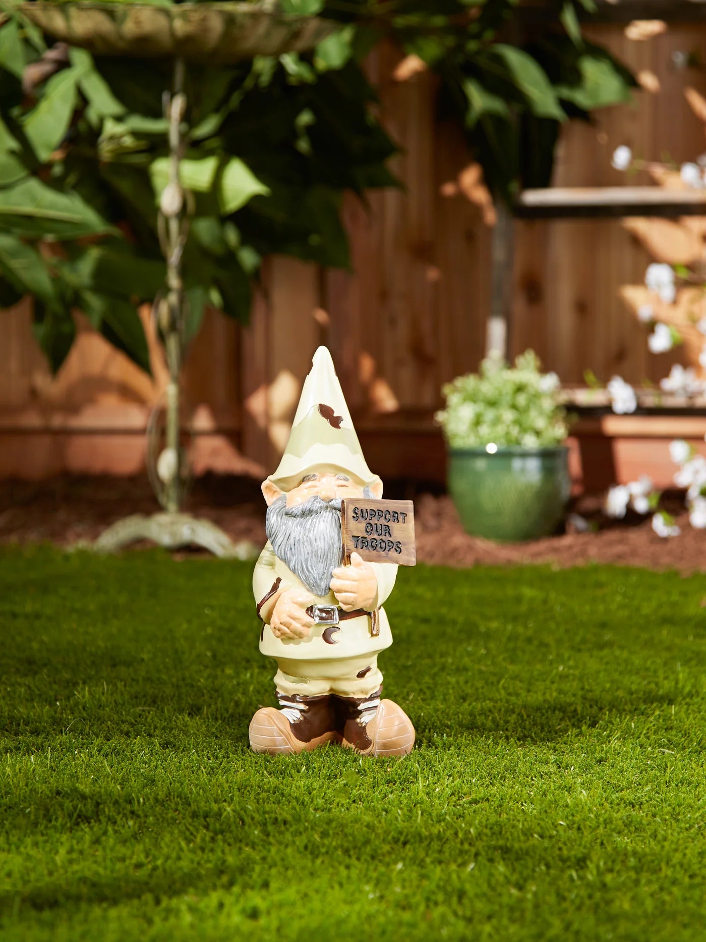 "Support Our Troops" Gnome Garden Figurine