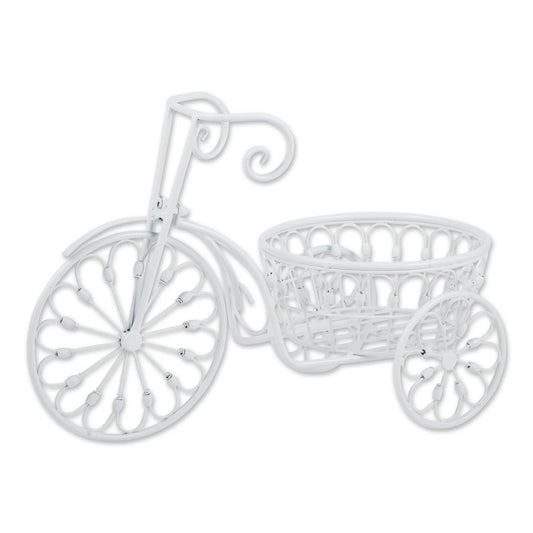 Iron White Bicycle Planter Stand