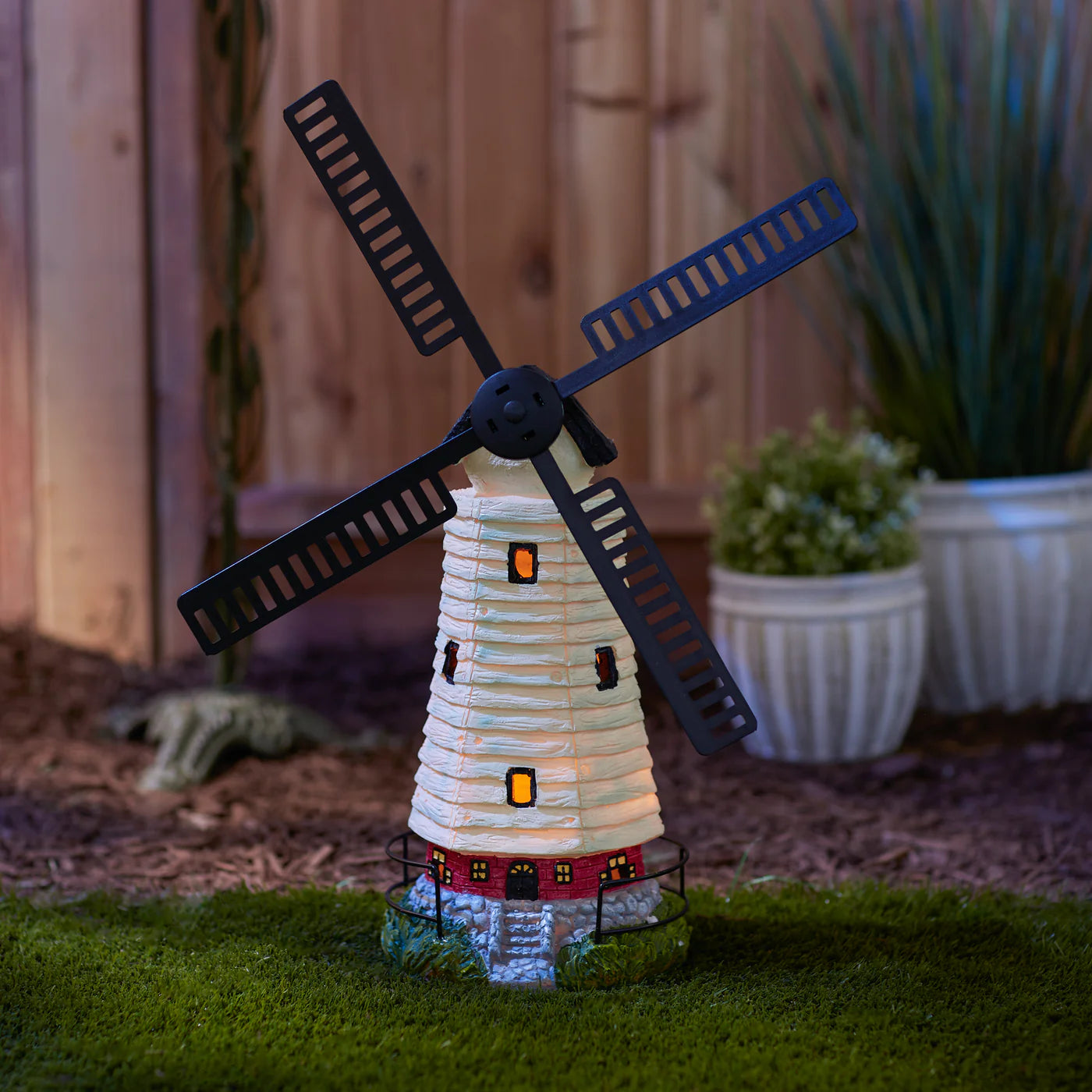 Windmill Lighthouse Solar Statue