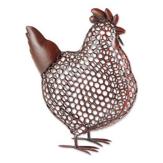 Iron Chicken Wire Chicken Sculpture