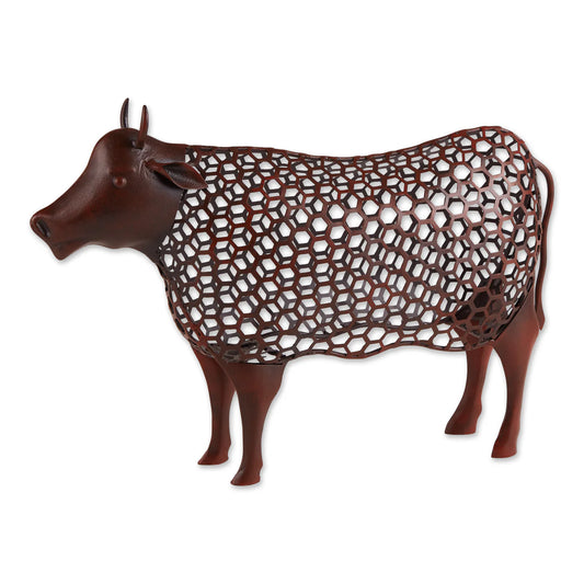 Iron Chicken Wire Cow Sculpture